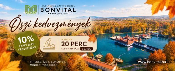 Őszi wellnessélmények 10% kedvezménnyel a hévízi Bonvital Hotelben
