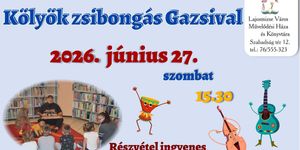 Lajosmizse könyvtár program 2026 - Kölyök zsibongás Gazsival