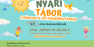 Tábor Veszprém 2026. Nyári táborok az Eötvös Károly Könyvtár Március 15. úti Fiókkönyvtárában