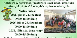 Regionális kaktusz és más pozsgás növények, ásványok kiállítása és vására 2026 Bogács