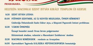 Maconkai Búcsú Bátonyterenye 2026 - Államalapító Szent István király ünnepe