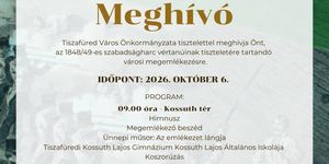 Városi ünnepség Tiszafüred 2026 - Aradi vértanúk emléknapja