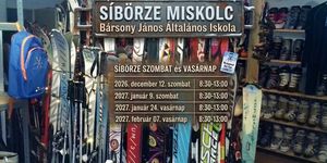 Síbörze Miskolc 2026 / 2027 -  Sí- és snowboard felszerelések vására a Bársony János Általános Iskolában