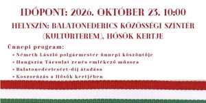 2026. október 23. Balatonederics - Ünnepi megemlékezés