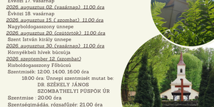 Csatkai Búcsú és miserend 2026